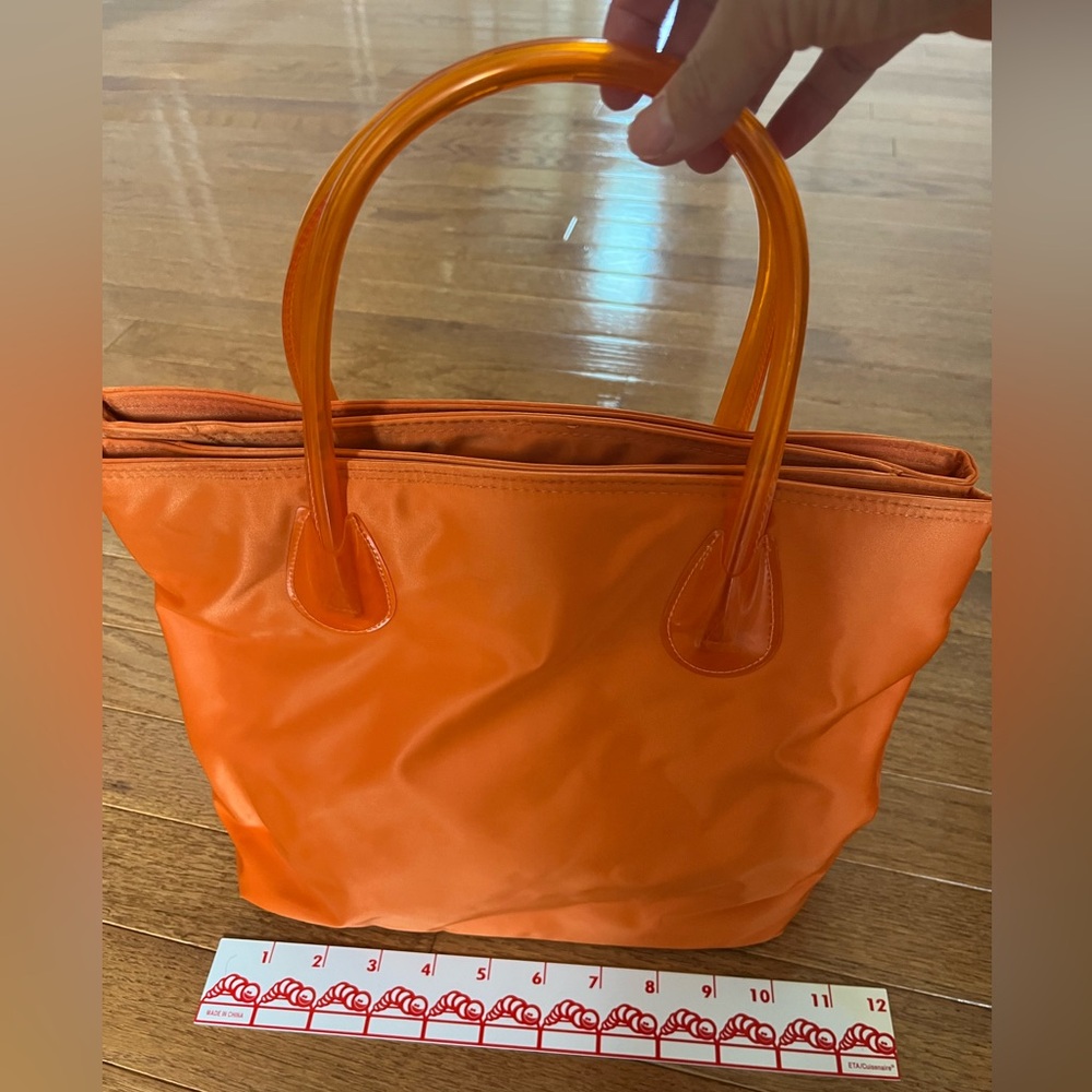 Orange fabric purse